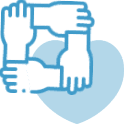 Helpful hands icon.